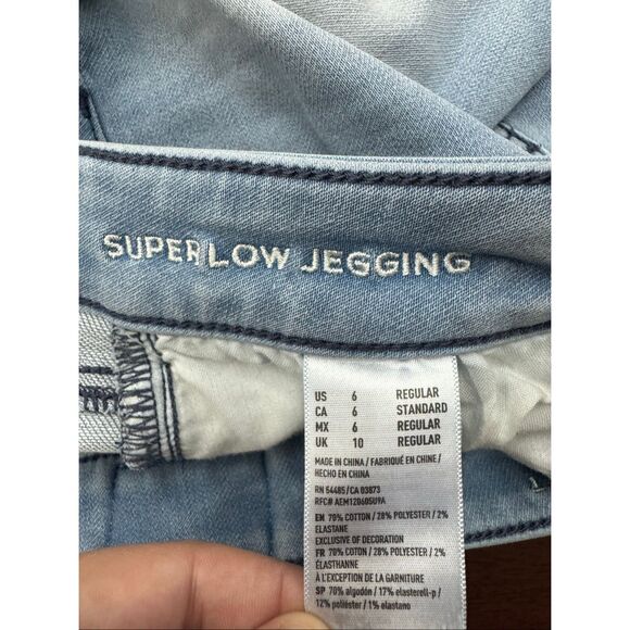 American Eagle 360 Super Stretch Super Soft X4 Super Low Jeggings Size 6 - Picture 8 of 10
